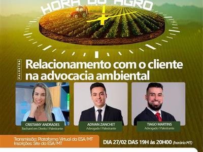 Foto da Notícia: OAB-MT convida para palesta de abertura do ano do projeto Hora do Agro